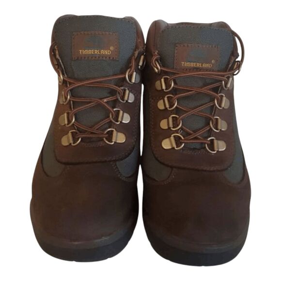 TIMBERLAND Field Mid "Brown/Dark Olive" Hiking Boot Kid's Size 4 - Picture 4 of 8